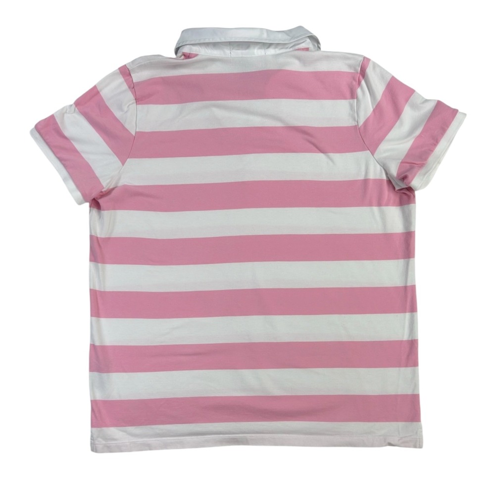 Lauren Ralph Lauren Polo Active Shirt 1X Pink White Striped V-Neck Preppy Golf - Picture 3 of 7